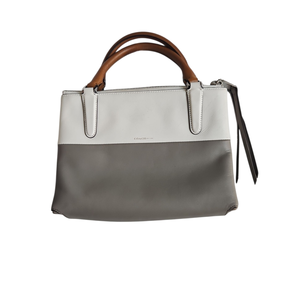 Coach Mini Borough Bag With Retro Colorblock Leather with Brown Handles